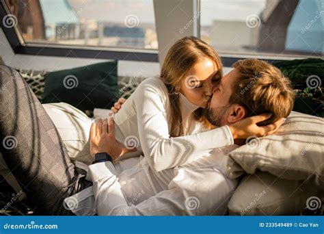 Beautiful Passionate Couple Having Sex on the Bed. Stock Image - Image ...