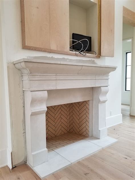 Winnetka limestone mantel surround fireplace – Artofit