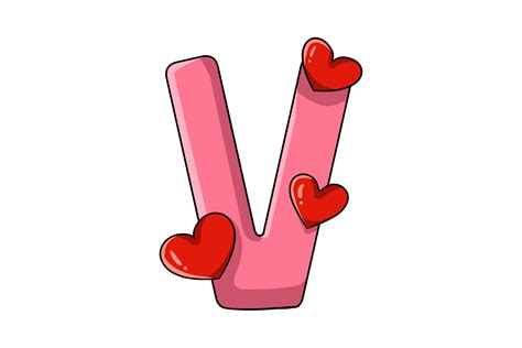 Valentine Alphabet Letter V Illustration Graphic by Goodtimeartsy · Creative Fabrica