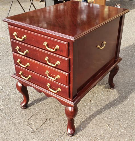 Vintage Allen Classics Mahogany Side Table Cabinet with 4 Tray Tables ...