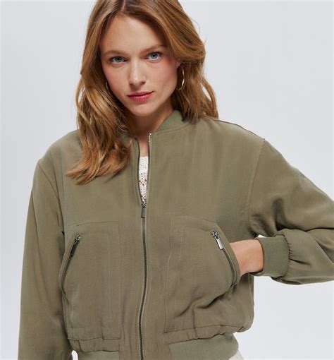 Canvas bomber jacket - Khaki