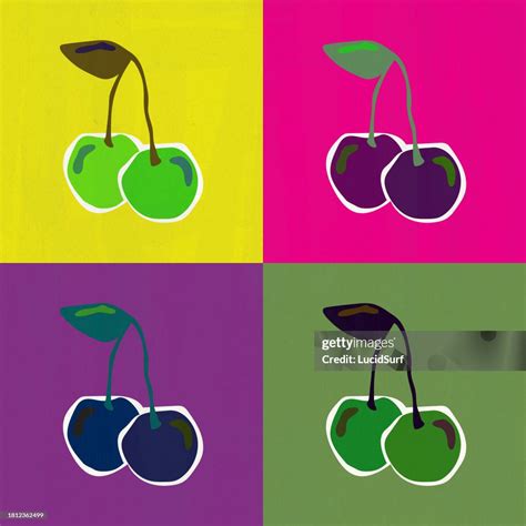 Wall Art Print | Pop Art Cherry Vector, LucidSurf | UKposters
