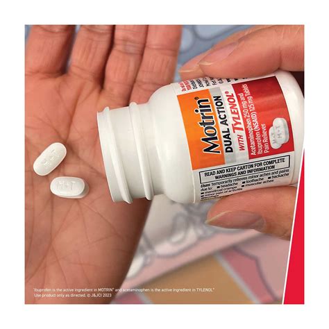 Buy Motrin Dual Action with Tylenol Pain Reliever Tablets, Ibuprofen ...