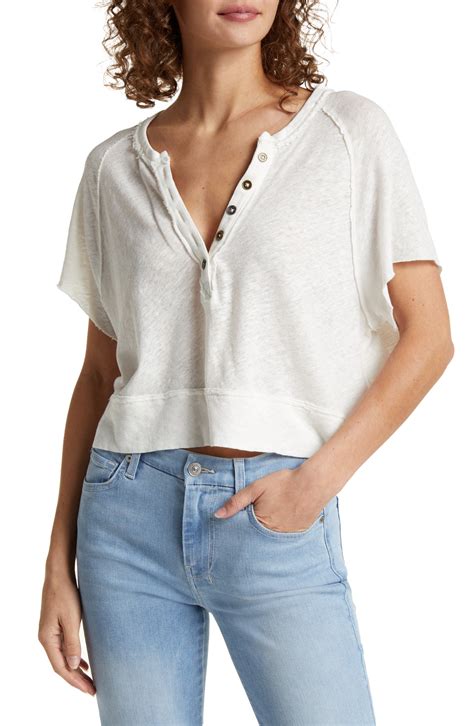 Free People Keep It Classic Linen & Cotton T-Shirt | Nordstromrack