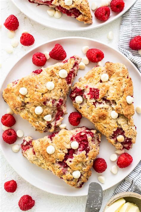 White Chocolate Raspberry Scones - Fit Foodie Finds