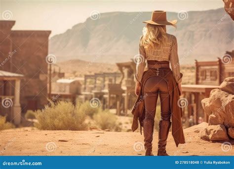 Cowboy Woman Wild West. Generate Ai Stock Illustration - Illustration ...