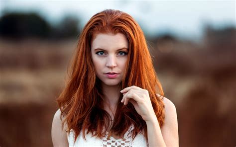 Girl, Woman, Blue Eyes, Redhead, Model, Depth Of Field wallpaper ...