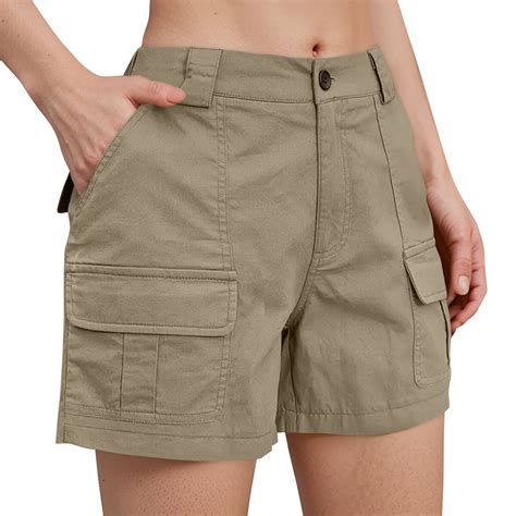 Mlqidk Brown Shorts Women Casual High Waisted Long Shorts Stretch ...