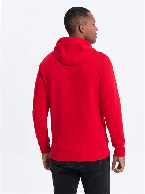 Men's hooded sweatshirt - red B979 | Ombre.com - Men's clothing online