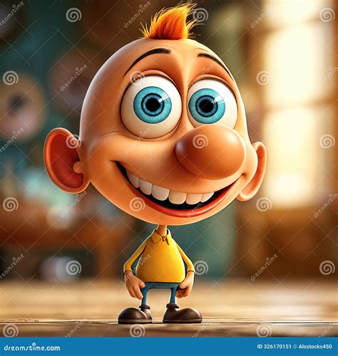 Cartoon Character with Blue Eyes and Orange Hair Stock Illustration ...