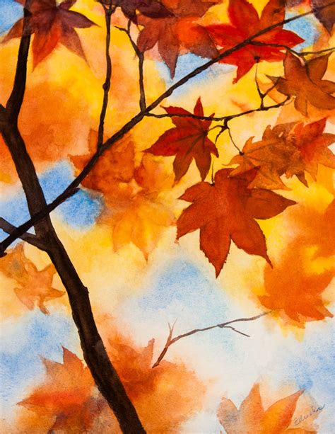 Watercolor autumn leaves - beryfeeds