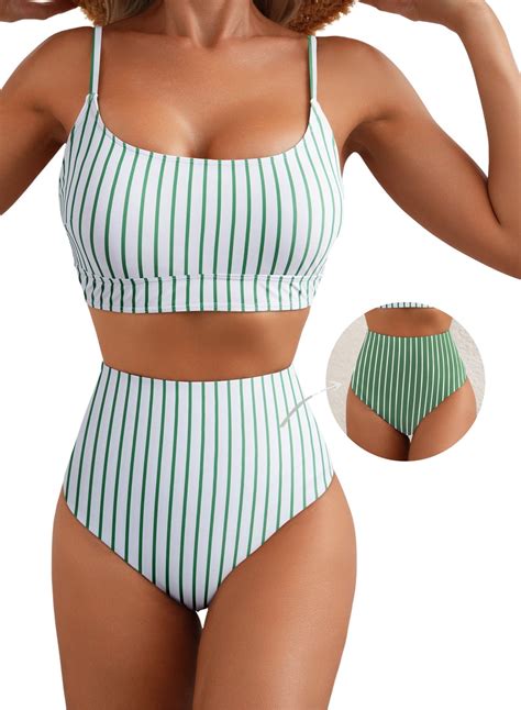 Eytino Women High Waisted Bikini, Tummy Control Bathing Suit, Color ...