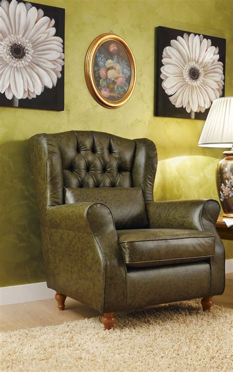 Camel Group Nostalgia Green Eco Leather Armchair - Dream Home Furnishings