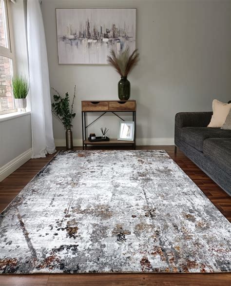 Sienna Splash Rug Grey Gold | Rug Vibe Ireland