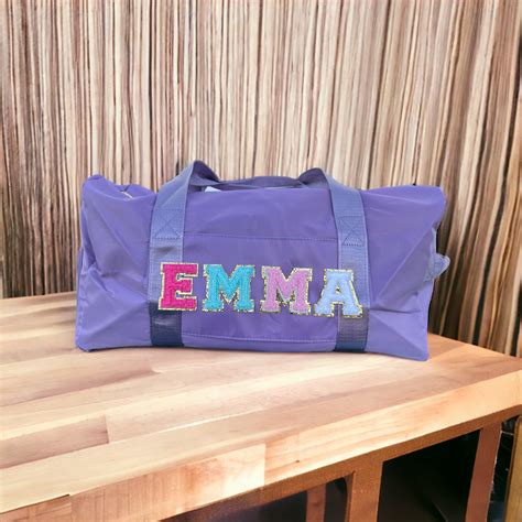 Personalized Duffle Bag With Varsity Letters Size 2.55', Personalized ...