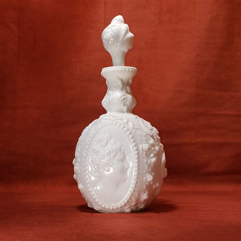 Antique Fostoria Milk Glass Jenny Lind Cologne Bottle - Etsy