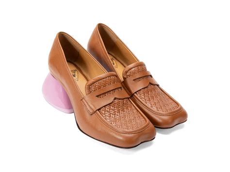 Bee - Brown/Pink | Penny Loafer Heels | Fluevog Shoes