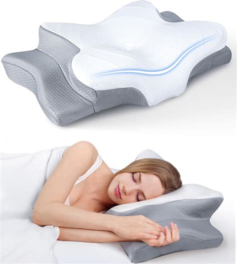 Amazon.com: Ultra Pain Relief Cooling Pillow for Neck Support, Adjustable Cervical Pillow Cozy ...