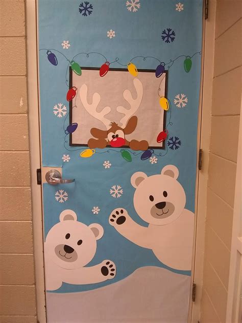 School Christmas and winter door decor | Winter door decorations ...