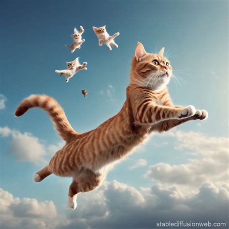 Flying Cat in Air | Stable Diffusion Online