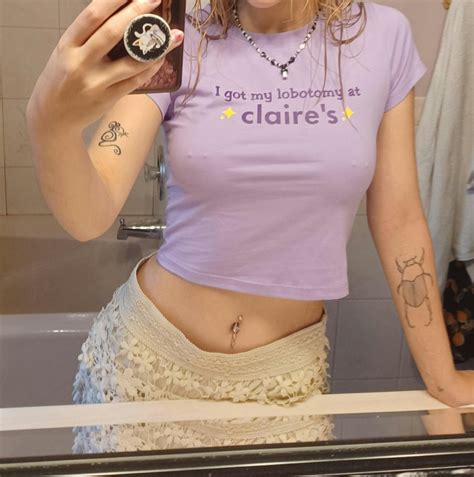 Cherrykitten I Got My Lobotomy At Claire's Y2K Baby Tee for Sale