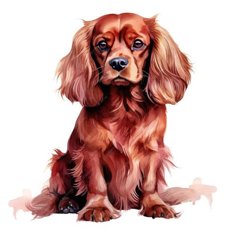 Premium AI Image | Artfully Serene Ruby Red Cavalier x Cocker Cross Dog ...