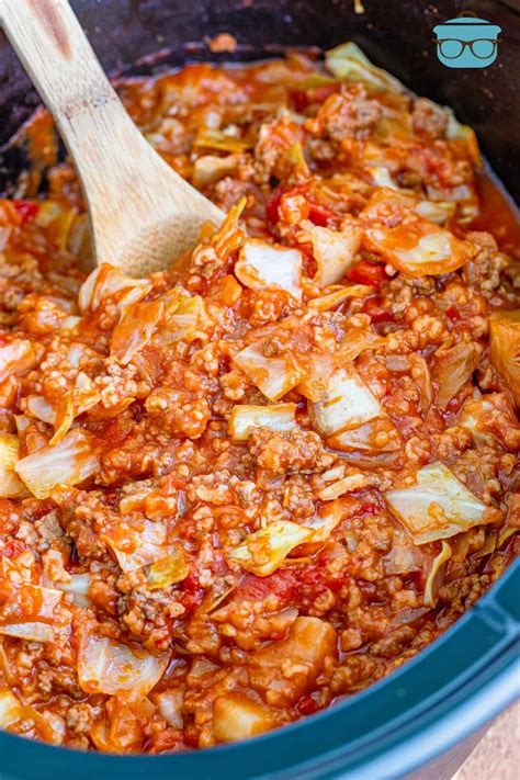 Crock Pot Unstuffed Cabbage Rolls - The Country Cook