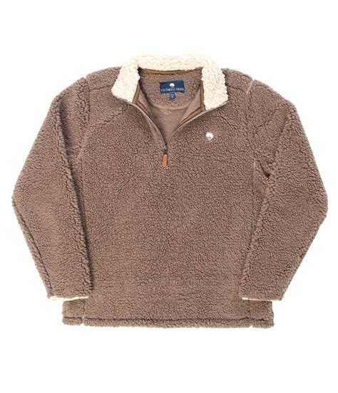 Southern Shirt Company Quarter Zip Sherpa Pullover in Walnut | Southern ...
