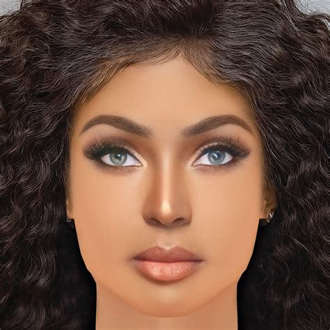 Amara La Negra Head No Hair Low Poly Head for Game - 3D Model by Nammichael