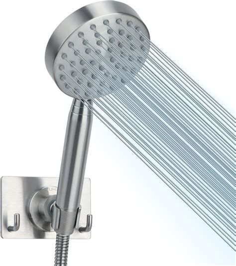 All Metal Handheld Shower Head with Wall Mount Holder,6 ft. Extra Long Hose and High Pressure ...