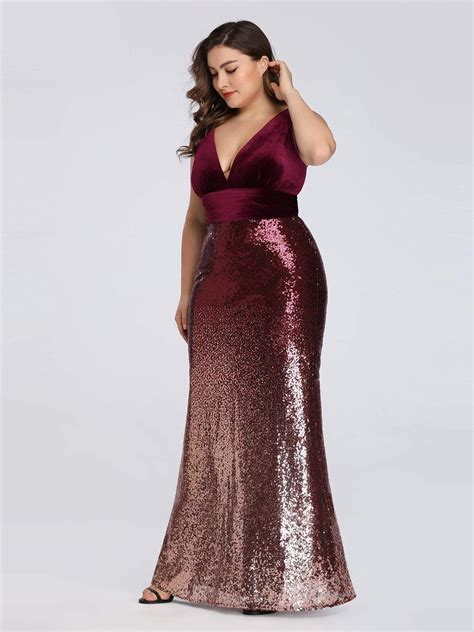 Plus Size Black Sequin Wedding Dress - Arm Tatto