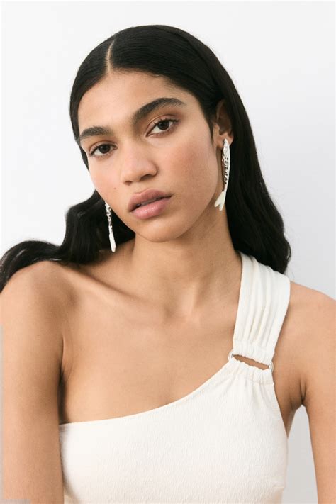 Women's White Padded-cup one-shoulder swimsuit | H&M CA