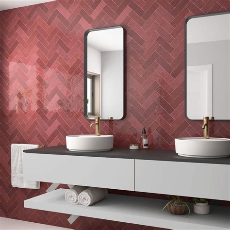 Zellige Bordeaux Ceramic Tile | Floor and Decor