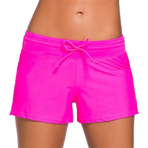 Spandex Swim Shorts for Women Boyshort Swimsuit Tie Boyleg Shorts Swim ...
