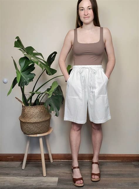 Vintage Y2K Deadstock White Cotton High Rise Long Shorts Womens Small ...