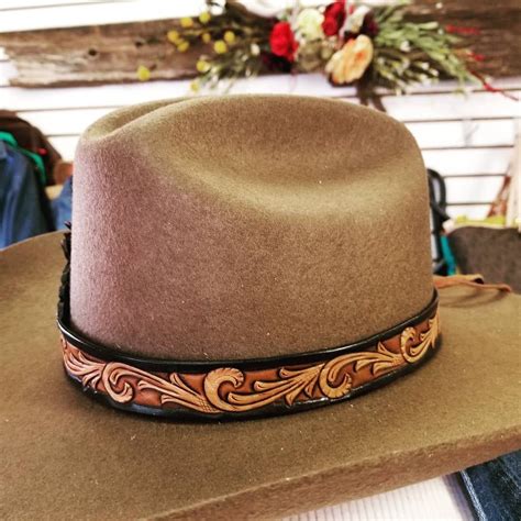 Tooled leather hat band | Leather cowboy hats, Diy leather hat, Leather ...