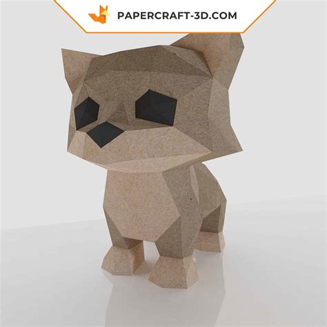 Kids Origami Kit 3d Papercraft Cat Free Animal Papercraft Template Svg ...