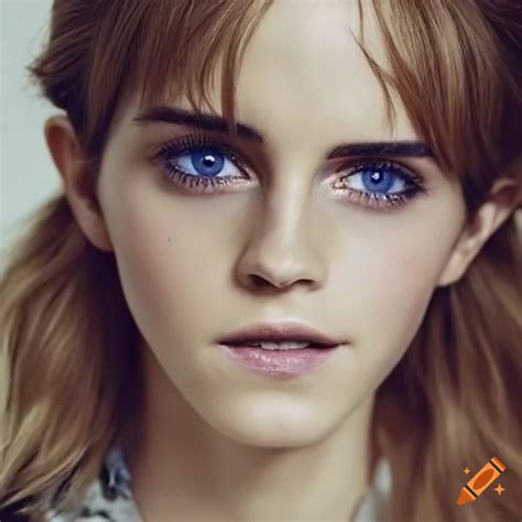 Emma Watson with stunning blue eyes on Craiyon