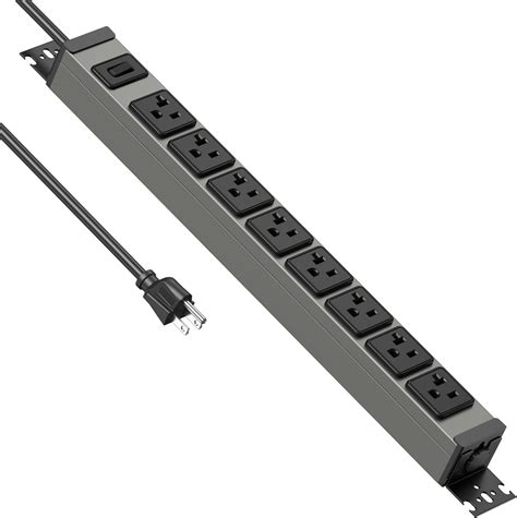 Amazon.com: JUNNUJ Heavy Duty Power Strip Wall Mount, 20 Amp Surge Protector 1200J Metal 8 ...