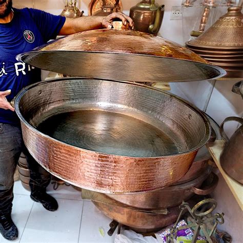 Handcrafted Red Copper Cookware Set, Antique & Vintage Design for Even ...