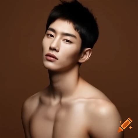 White korean man posing confidently on Craiyon