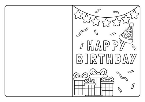Birthday Cards To Color - 12 Free PDF Printables | Printablee