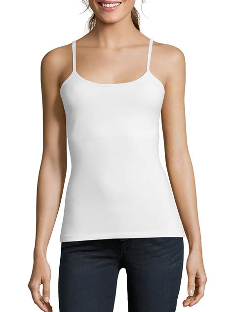 Hanes Women's Stretch Cotton Cami With Built-In Shelf Bra, Style O9342 ...