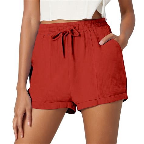 ERkkoi Board Shorts For Women Swim Trunks Solid Color Drawstring Pocket ...