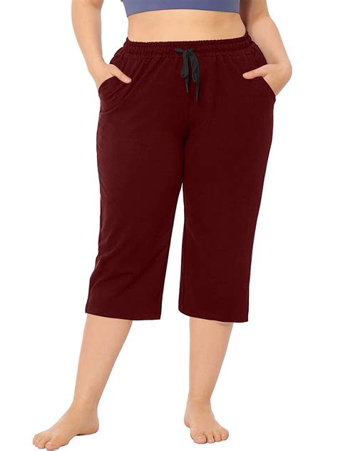 Sexy Dance Plus Size Capris Pants for Women Casual Lounge Pants High ...