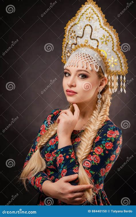 Girl In Russian National Costume. Royalty-Free Stock Photography ...
