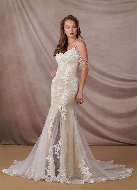 Diamond White/Nude Azazie Saskia Diamond White Nude Mermaid Sequins ...