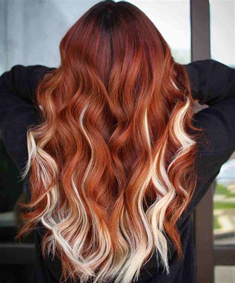 Red Hair With White Highlights