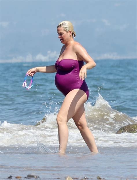 Pregnant KATY PERRY in Swimsuit at a Beach in Malibu 07/12/2020 ...