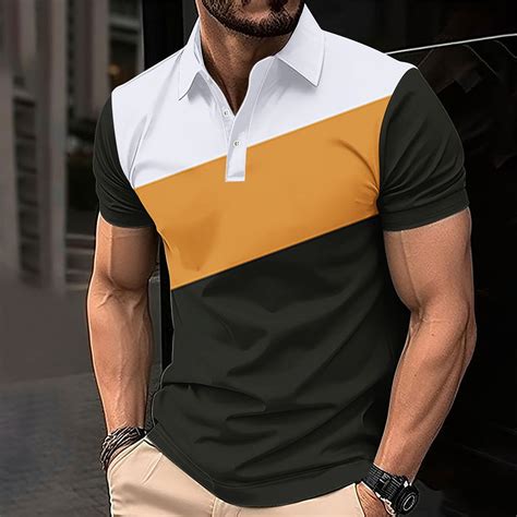 FITORON Mens Breathable Polo Shirt, Collared Summer Button Casual Short ...